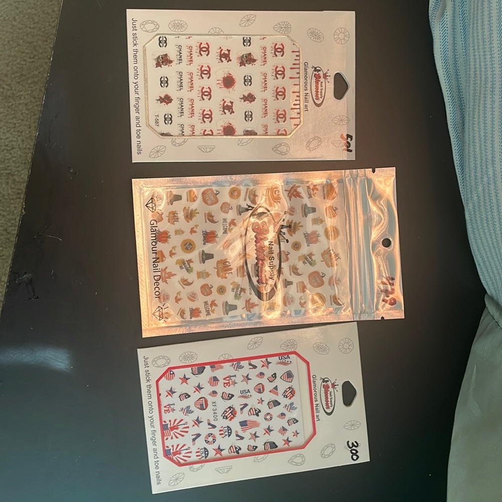 Thanksgiving and July 4th nail art